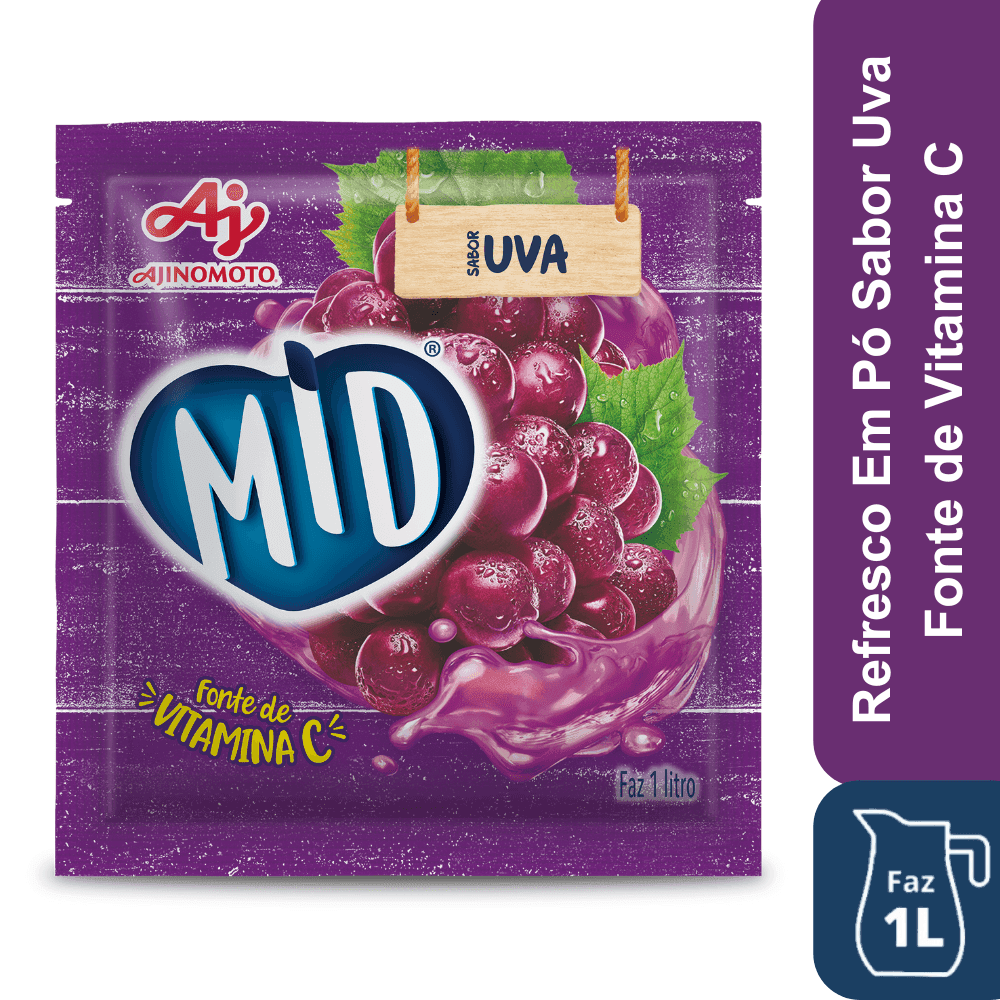 Refresco Em Pó Mid® Sabor Uva 20G - Image 1