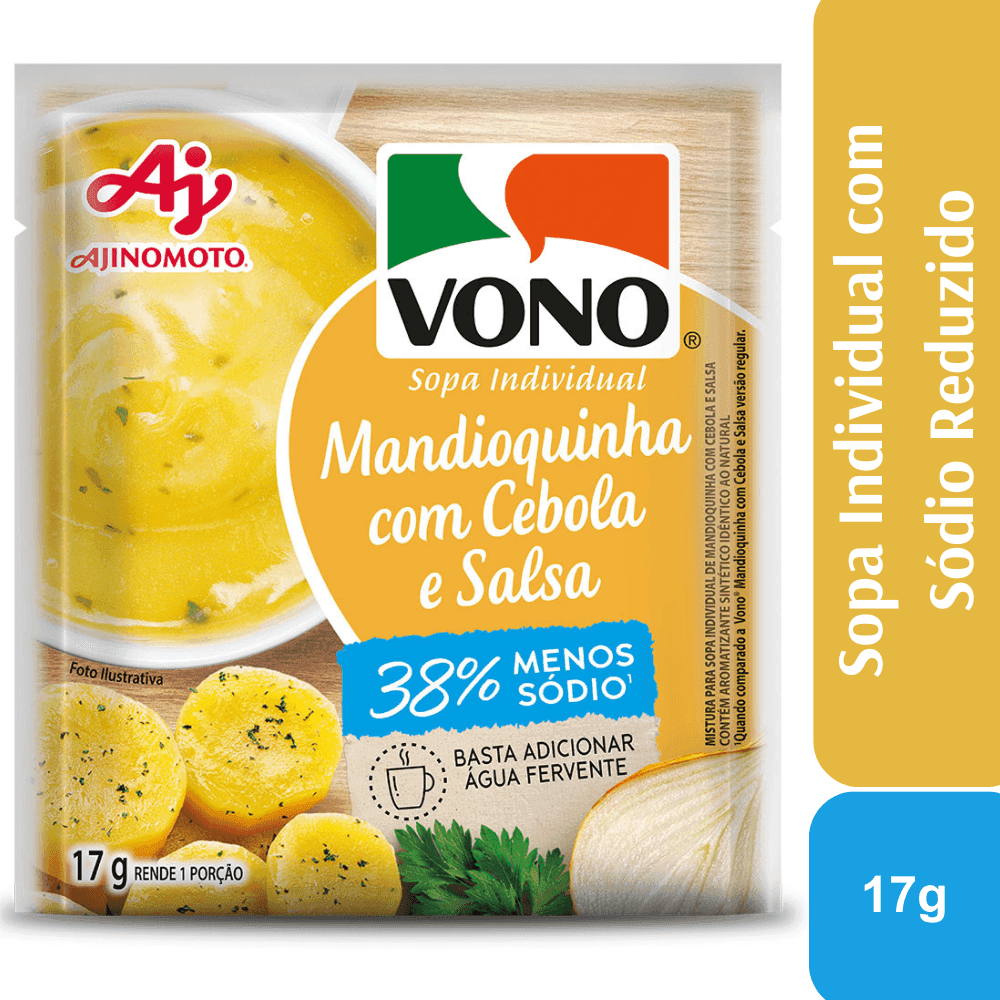 Sopa VONO® Individual Sabor Mandioquinha Com Cebola E Salsa Menos Sódio 17G - Image 1
