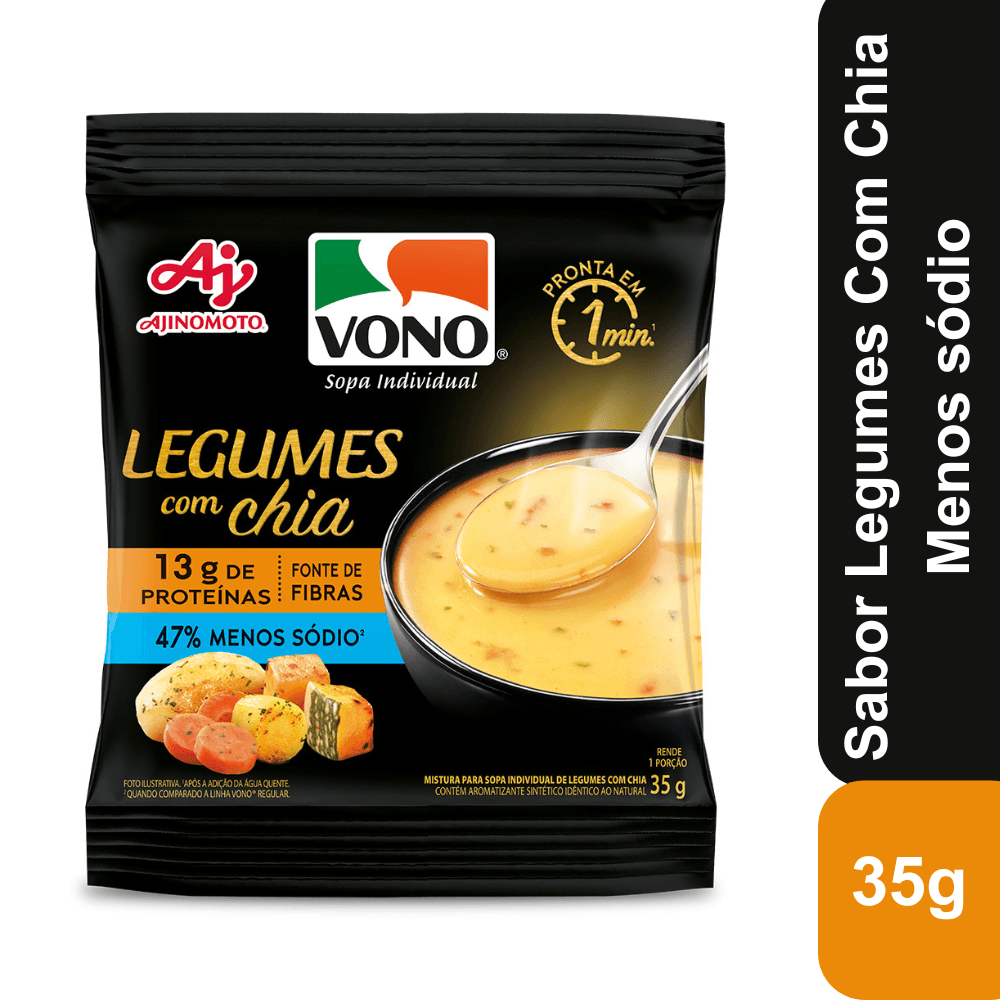 Sopa VONO® Proteína Sabor Legumes Com Chia 35G - Image 1