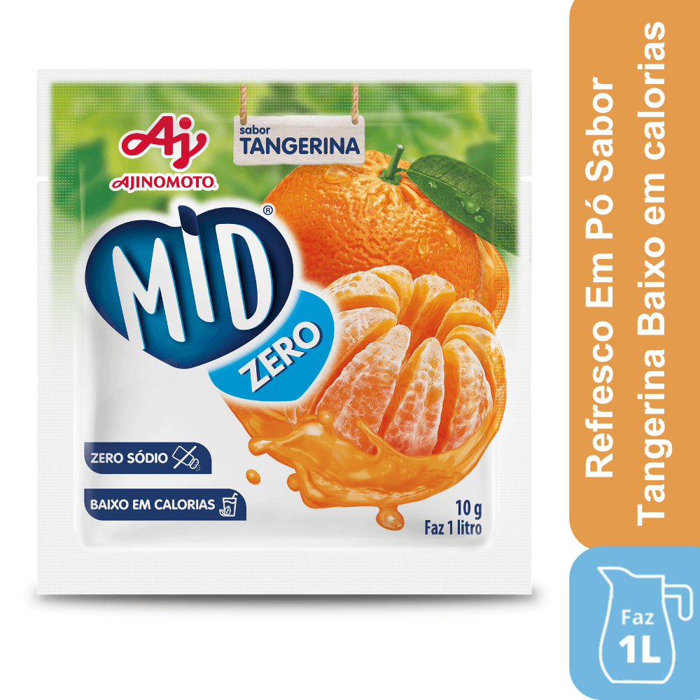 Refresco Em Pó Mid® Zero Açúcar Sabor Tangerina 10G - Image 1
