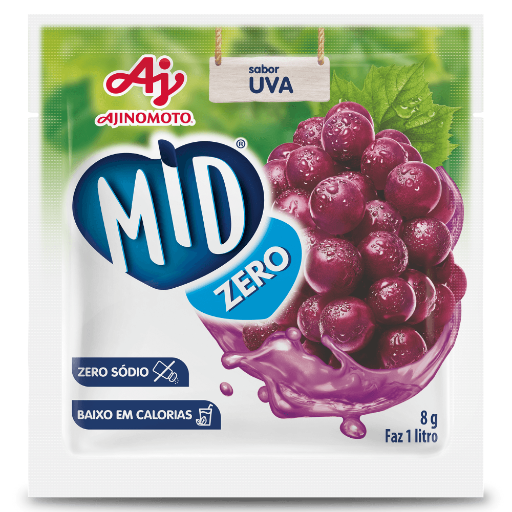 Refresco Em Pó Mid® Zero Açúcar Sabor Uva 8G - Image 1