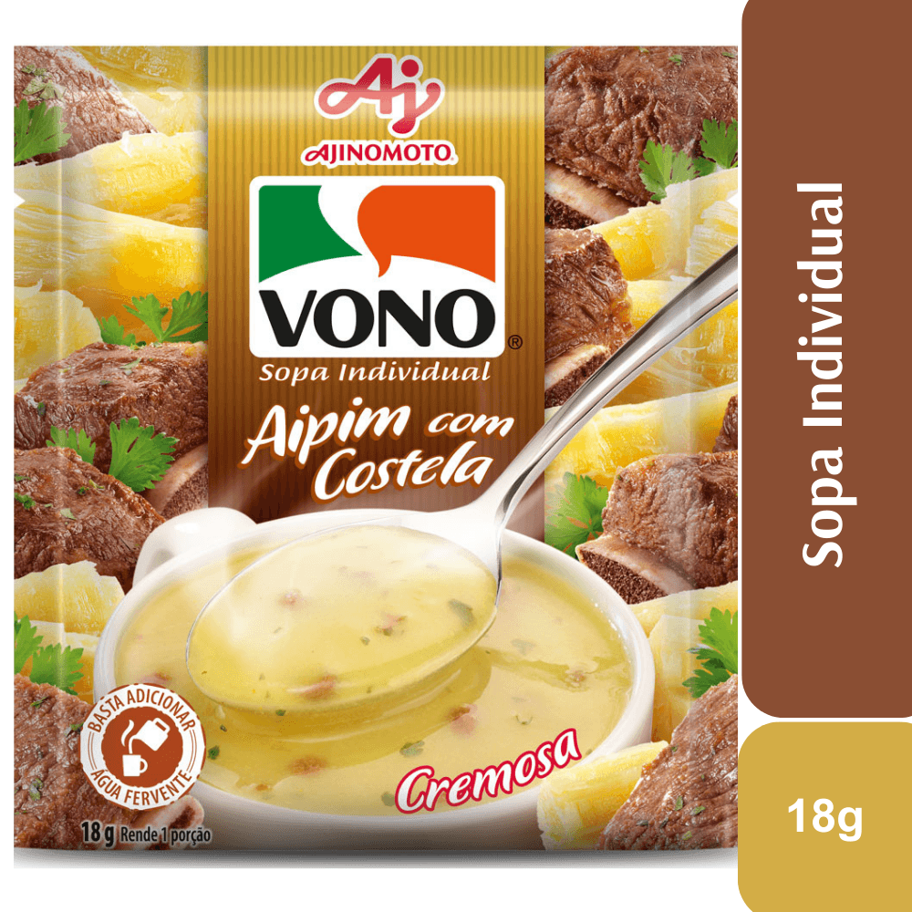 Sopa VONO® Individual Sabor Aipim Com Costela 18G - Image 1